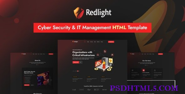 Redlight – 网络安全& IT管理HTML模板-尚睿切图网