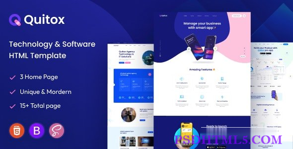 Quitox - 软件与amp; IT解决方案HTML模板-尚睿切图网