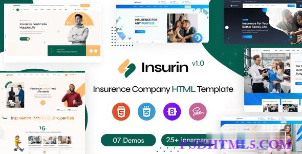 Insurin – 保险公司HTML模板-尚睿切图网