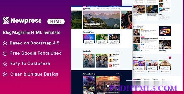 Newpress – 博客杂志HTML模板-尚睿切图网
