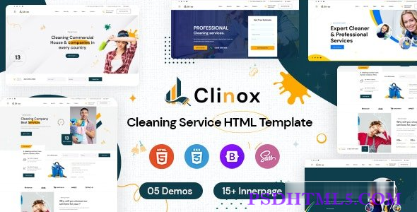 Clinox – 清洁服务 HTML 模板-尚睿切图网