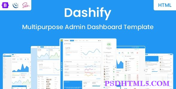 Dashify – 多用途管理仪表板模板-尚睿切图网