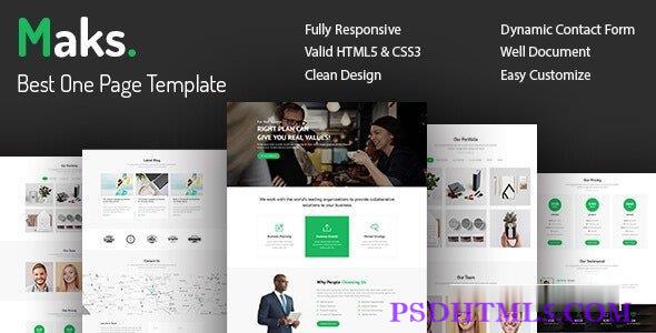 Maks – 单页多用途响应式HTML5模板-尚睿切图网