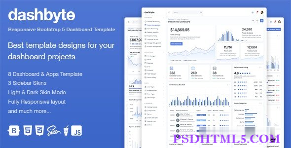 Dashbyte – Bootstrap 5仪表盘&; 管理模板-尚睿切图网