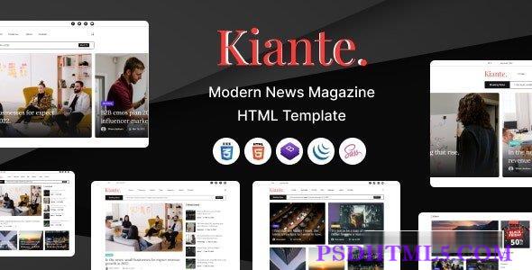 Kiante - 报纸杂志博客Html5模板-尚睿切图网