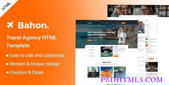 Bahon – 旅行社 HTML5 模板-尚睿切图网