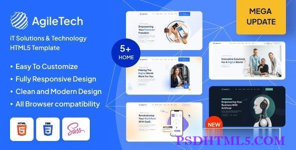 AgileTech – IT 解决方案及amp; 技术所有服务机构 Html5 模板-尚睿切图网