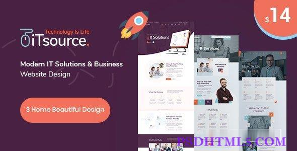 iTsource – IT解决方案及amp; 服务HTML模板-尚睿切图网