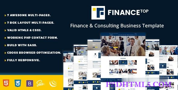 Finance Top – 咨询 HTML 模板-尚睿切图网