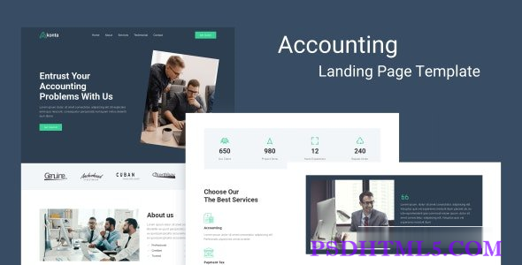 Akonta - 会计着陆页模板-尚睿切图网