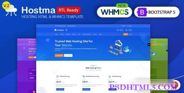 Hostma v2.0 – 托管HTML&；WHMCS模板-尚睿切图网