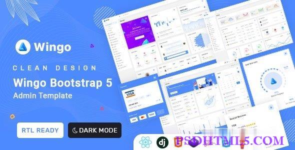 Wingo - React Js、django、Bootstrap 5 HTML管理员& 控制面板模板 - 2023年3月22日-尚睿切图网