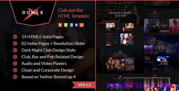 Domex - 夜总会与活动HTML模板-尚睿切图网