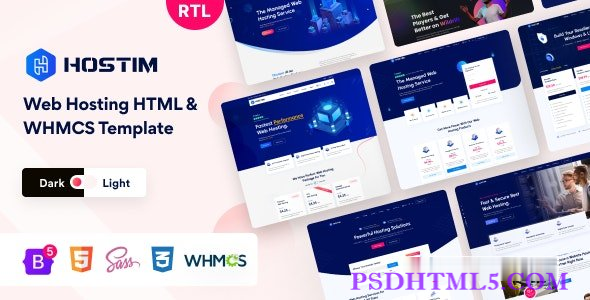 Hostim v4.0.0 – 含WHMCS的虚拟主机服务HTML模板-尚睿切图网