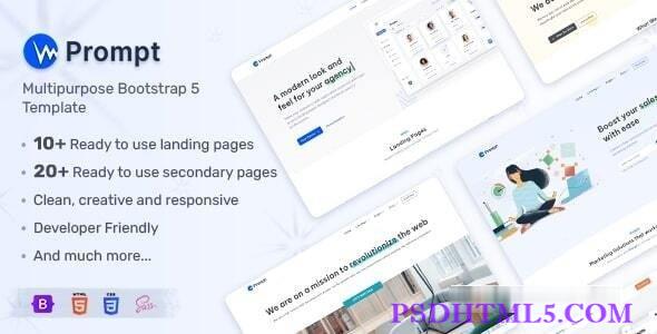 Prompt v1.0.1 – 现代& 多用途Bootstrap 5模板-尚睿切图网
