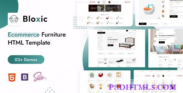 Bloxic – 家具商店HTML模板-尚睿切图网