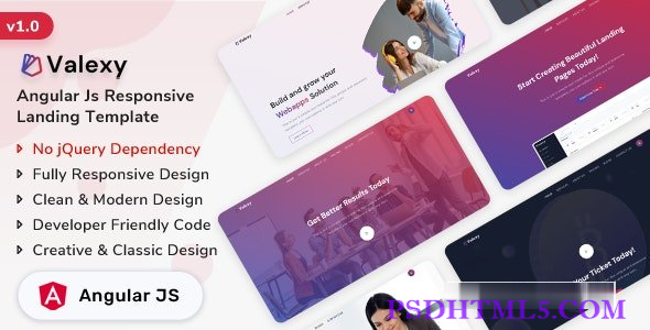Valexy – Angular 14 着陆模板-尚睿切图网