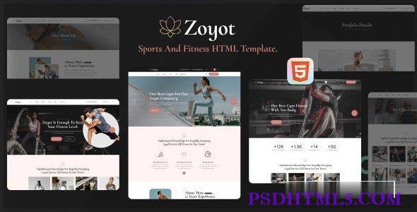 Zoyot – 体育与健身HTML模板-尚睿切图网