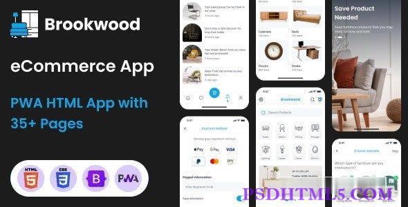 Brookwood – 家具& 家居装饰电子商务PWA移动HTML模板-尚睿切图网