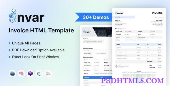 Invar – 发票HTML模板-尚睿切图网