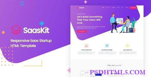 SaasKit – Saas 创业 HTML 模板-尚睿切图网