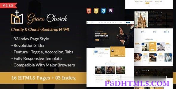 Grace Church v1.1.2 – 慈善Bootstrap HTML模板-尚睿切图网