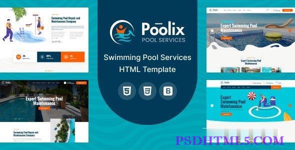 Poolix – 泳池清洁与翻新HTML模板-尚睿切图网