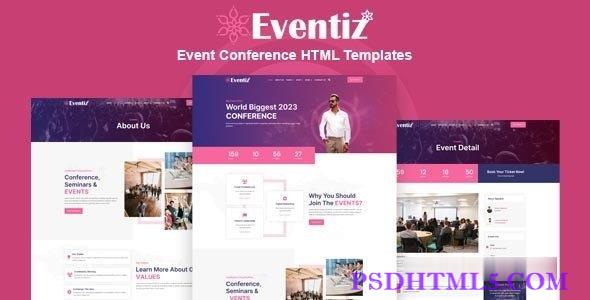 Eventiz – 活动会议HTML模板-尚睿切图网