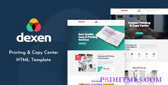 Dexen – 印刷与复印中心HTML模板-尚睿切图网