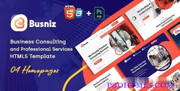 Busniz – 商业咨询多用途HTML5模板-尚睿切图网