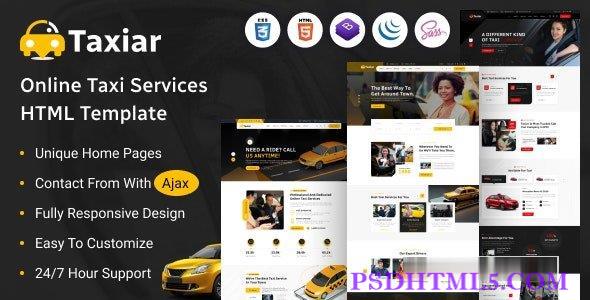 Taxiar – 在线出租车服务HTML模板-尚睿切图网