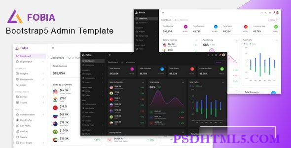 Fobia - Bootstrap5管理模板-尚睿切图网