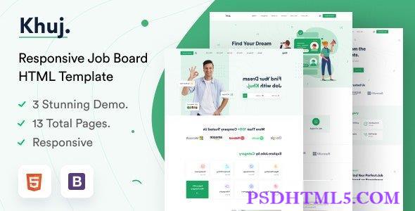 Khuj – Job Board HTML模板-尚睿切图网