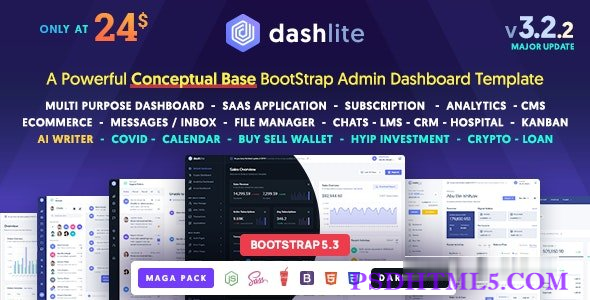 DashLite v3.2.2 – Bootstrap响应式管理仪表盘模板-尚睿切图网