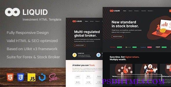 Liquid – 投资与股票经纪 HTML模板-尚睿切图网
