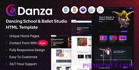 Danza v1.0 – 舞蹈学校与芭蕾舞工作室HTML模板-尚睿切图网