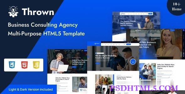 Thrown – 商业咨询机构多用途HTML5模板-尚睿切图网