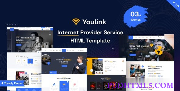 Youlink – 宽带与amp; 互联网服务HTML5模板+ RTL-尚睿切图网