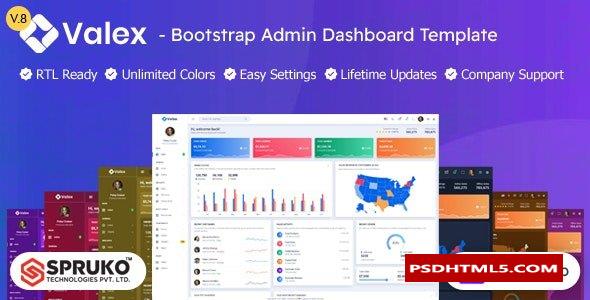 Valex v8.0 - Bootstrap管理仪表盘HTML模板  