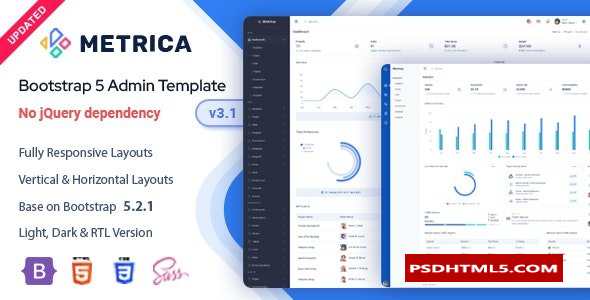 Metrica v3.1 - Bootstrap 5 管理面板模板  