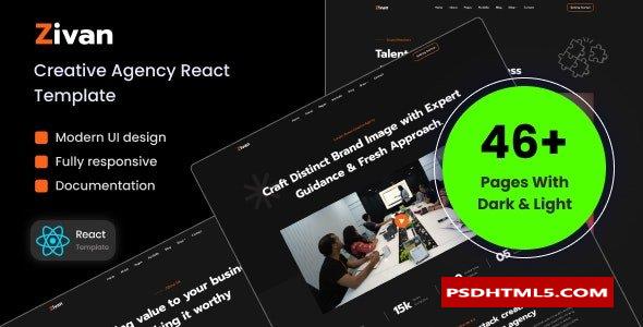 Zivan - 创意机构React模板  