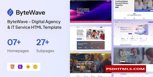ByteWave - 数字机构和amp; IT服务HTML模板  
