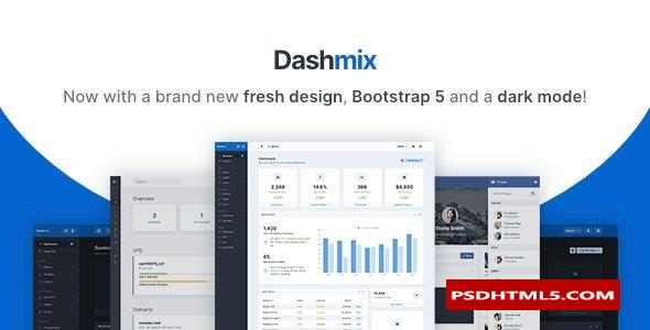 Dashmix v5.8 - Bootstrap 5 管理仪表盘模板&；Laravel 10 入门套件  