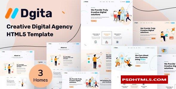 Dgita - 创意数字机构 HTML5 模板  