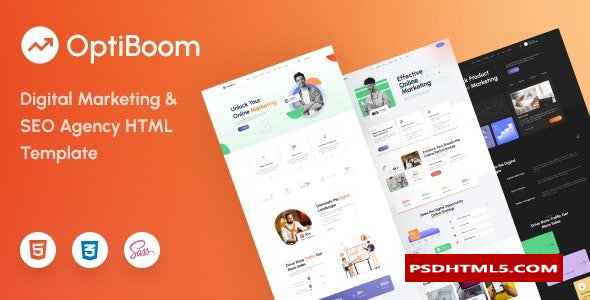 OptiBoom - 数字营销& SEO机构HTML5模板  
