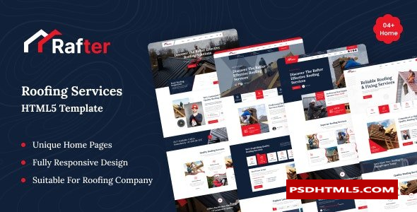 Rafter - 屋顶服务 HTML5 模板  