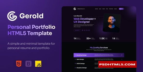 Gerold - 个人作品集HTML模板  