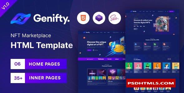 Genifty - NFT Marketplace HTML模板  