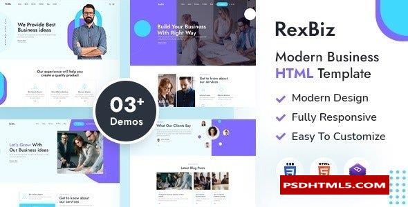 Rexbiz - 企业机构 HTML 模板  