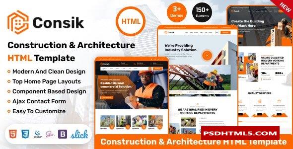 Consik - 建筑与设计 HTML 模板  